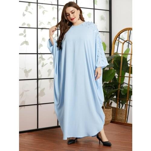 Dubai Arab Muslim Abaya Dress Women Batwing Sleeve Hijab Dresses Loose Kimono Jilbab Islamic Clothing Moroccan Kaftan Vestidos