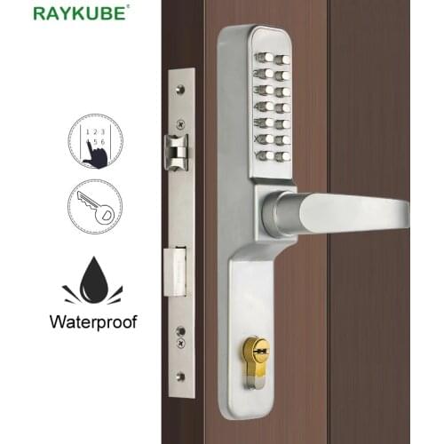 RAYKUBE Digital Code Door Lock Mechanical Code Password Keyless Waterproof Outdoor Use Mortise Lock For Entrance Doors R-480A