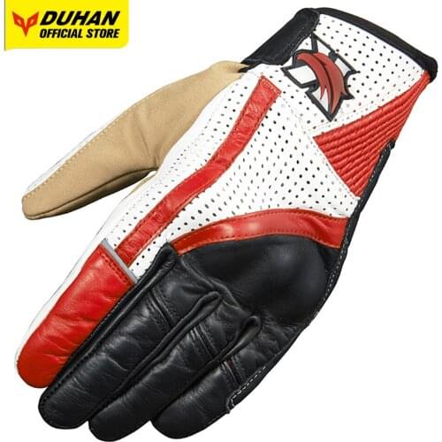 DUHAN Mens Motorcycle Gloves Anti Slip Bicycle Accessories Breathable Full Finger Motorbike Accessories Road Moto Riding Gloves