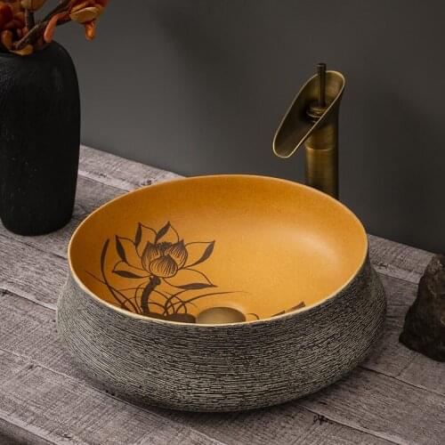 Glazed Cloakroom Counter Top porcelain wash basin bathroom sinks ceramic wash basin