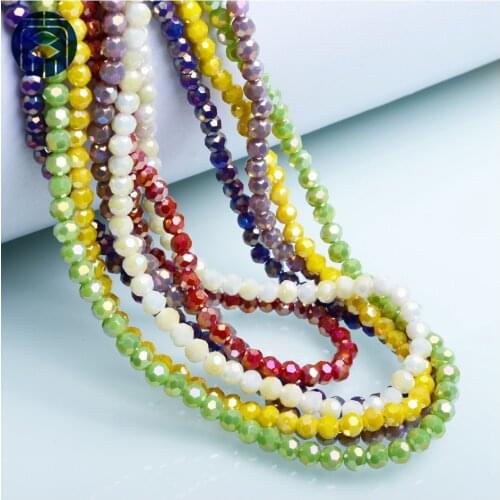 JuleeCrystal Charms AB Color Crystal Spacers Beads 4mm Small Faceted Round Football Beads for Jewelry Making