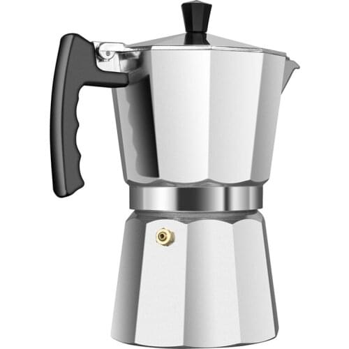 Latte Mocha Coffee Maker Italian Moka Espresso Cafeteira Percolator Pot Stovetop Coffee Maker 150Ml Silver