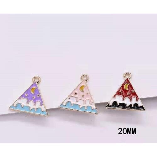 Summer Fresh Series Pendant Love Heart Cream Cake Enamel Alloy Accessories For Diy Bracelet Necklace Earrings Jewelry Wholesale