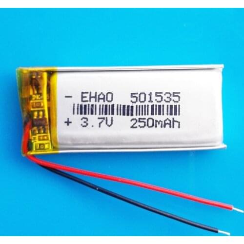 Model:501535 3.7V 250mAh Polymer Lithium Lipo battery Rechargeable for MP3 GPS Smart watch headset bluetooth