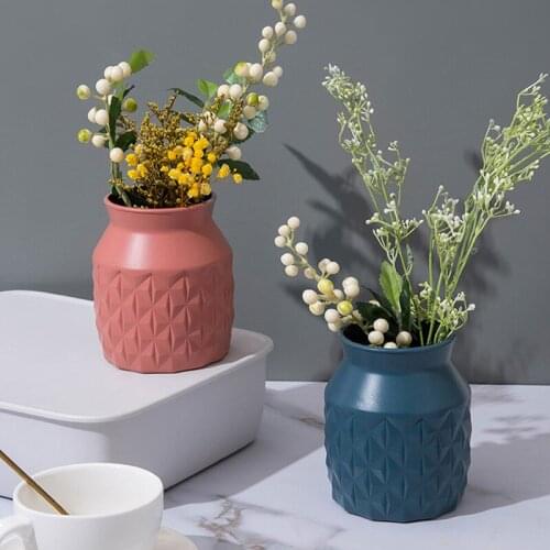 NEW Plastic Flower Vase Imitation Glaze Flower Pot Table Arrangment Nordic Decoration Home Vase For Flowers 3 Types
