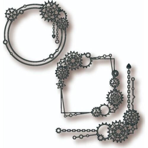 2021 new creative stamp gear metal cutting die decoration background scrapbook greeting card crafts blade embossing template