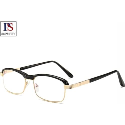 Men Square Presbyopia Reading Glasses Reader Eyewear Clear Lens Anti- Light Blue Vision A380