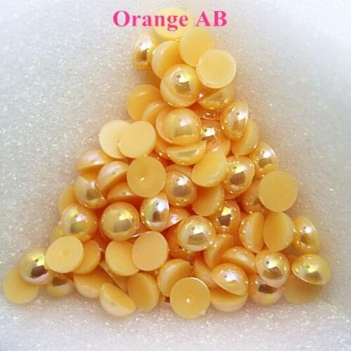 Orange AB Colors 1.5mm-14mm Half Round ABS Imitation Pearls Beads DIY Jewelry Making Accessories