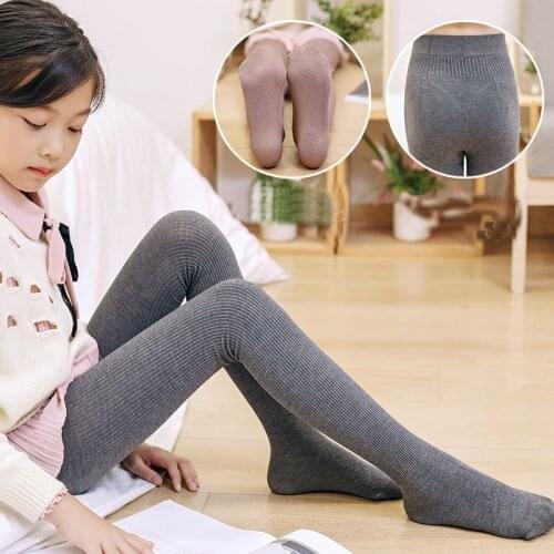 Autumn 2018 Girls Warm Tights Candy Colors Children Dancing Cotton Soft Stocking Solid Pure color girl pantyhose 2-13Y