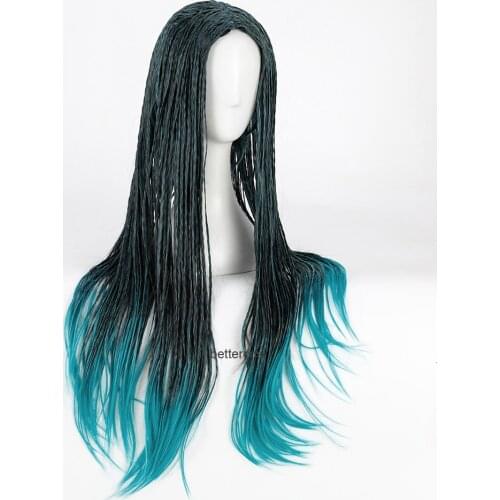 Descendants 2 Uma Cosplay Wig Braided Heat Resistant Synthetic Hair Wig + Wig Cap