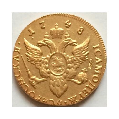 24K gold-plated 1748 russian coins copy