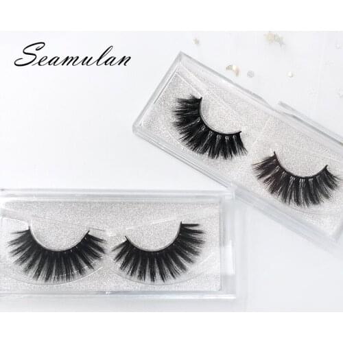 1Pair 3D Mink False Eyelashes 100% Cruelty Free Criss-cross Lashes Thick Natural Lashes Wispies Fluffy Lashes Makeup Extension