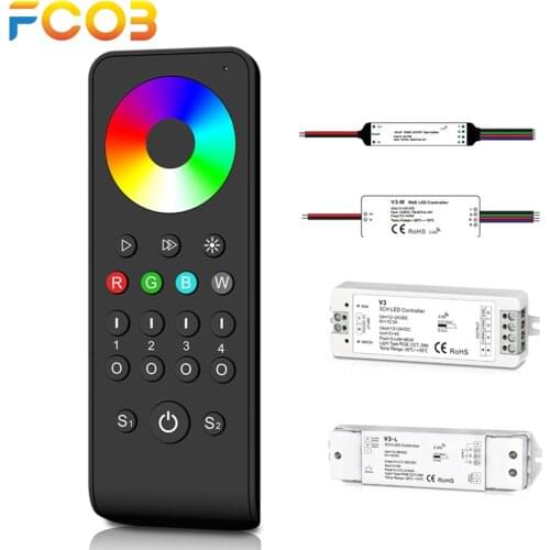 RF Touch Remote 5050 RGB LED Light Strip Controller 3CH 2.4GHz Controller 3528 2835 RGB LED Strip Tape DC12V 24V 36V Max 648W
