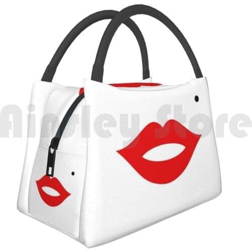 Cooler Lunch Bag Picnic Bag Sexy Lips Lips Mouth Kiss Red Passion Velvet Birth Mark Face Women Femme Girl Sexy