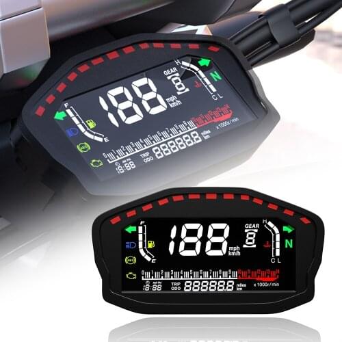 Universal Motorcycle LED LCD Speedometer Digital Backlight Odometer Tachometer Oil Gauge For 1,2,4 Cylinders Motorcycle Meter