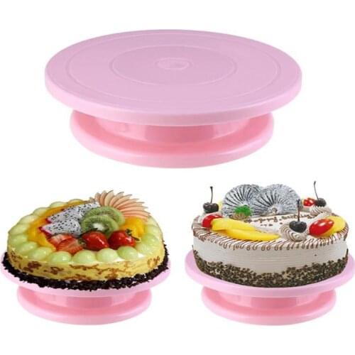 Plastic Cake Turntable Rotating Anti-skid Cake Decorating Turntable Cake Rotary Table Round Cake Stand Kitchen Baking Tools 28cm
