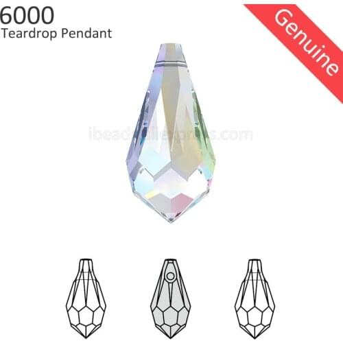 1 piece) 100% Original Crystal from Swarovski 6000 teardrop pendant made in Austria loose beads rhinestone DIY jewelry making