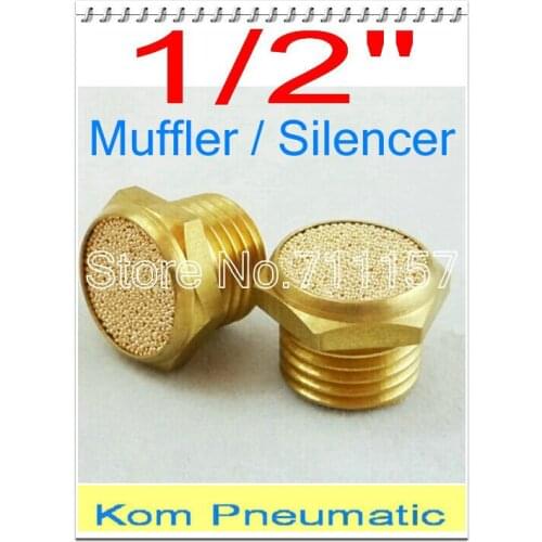 100x Fedex Free Shipping Pneumatic 1/2" Inch Brass Exhaust Silencer Muffler , Air Valve Cylinder Noise Filter Reducer BSLM-04