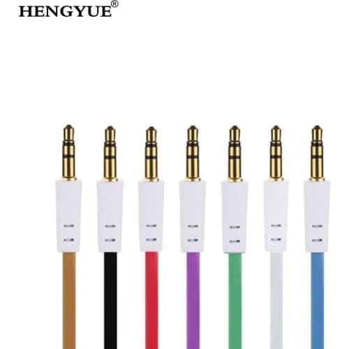 3.5mmto 3.5mm Colorful flat type Car Aux audio Cable Extended Audio Headphone Stereo Cable for iphone7s 8 5S 6plus 20000pcs/lot
