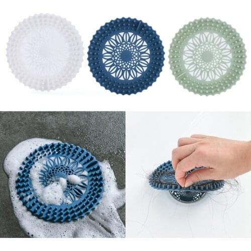 3PCS Rubber Hair Catcher Hollow Round Rubber Hair Stopper Hair Trap Shower Hair Strainer Sink Stopper Sink Strainer Tool