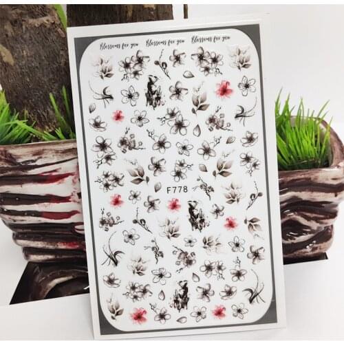 3D Nail Stickers Bloom Flowers Peach Blossom Stickers for Nails Self-Adhesive Design Sticker for Manicure Nail Art Decoration