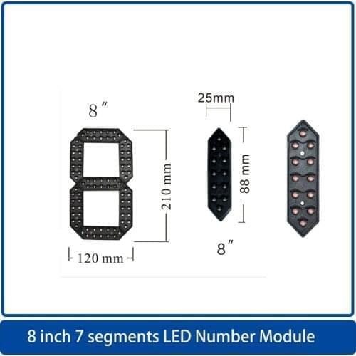 4Pcs/Lot 8 Inches 7-Segments LED Display Number Module,LED clock screen / Oil price screen / Scoreboard,Outdoor highlight screen