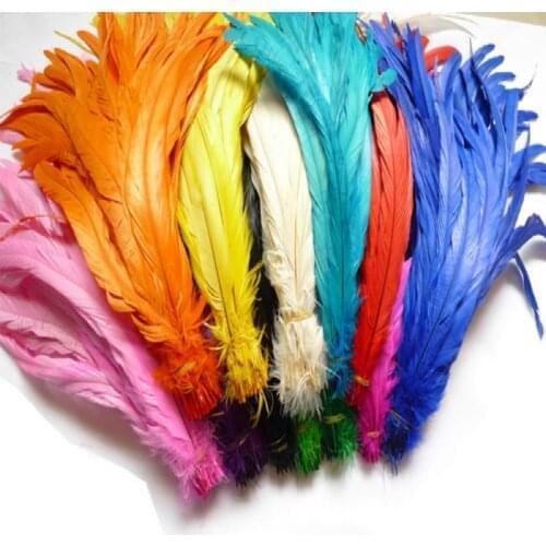 500pcs/lot Natural rooster feathers coque feather Dyed chicken feather 30-35cm 12-14 inches rooster tail feather