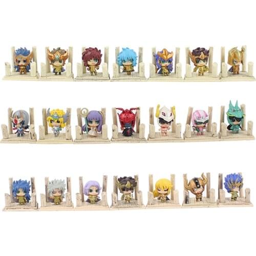 7pcs/Lot Seiya Shiryu Shun Hyoga Jabu Shaka Saga Kanon Knights of the Zodiac Figure Toys Anime Model Dolls