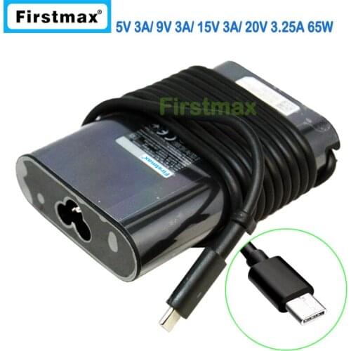 AC power adapter 65W 5V 3A 9V 3A 15V 3A 20V 3.25A USB-C type C DA65NM170 laptop charger for Dell Latitude 14 5495