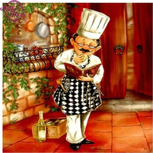 Diamond Mosaic Portrait diy 5D Diamond Painting cross stitch round crystal diamond embroidery cook picture puzzle child gift