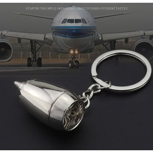 Fashion MINI 3D Aircraft Engine Model Women Men Keychains Pendant Boys Toys Bag Car Key Ornament Student Teacher Gift