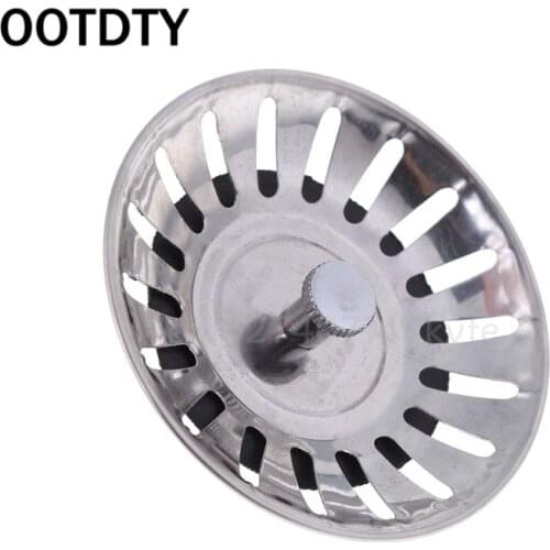 Household Kitchen OOTDTY Waste Stainless Steel Sink Strainer Plug Drain Filter Stopper Basket Drainer