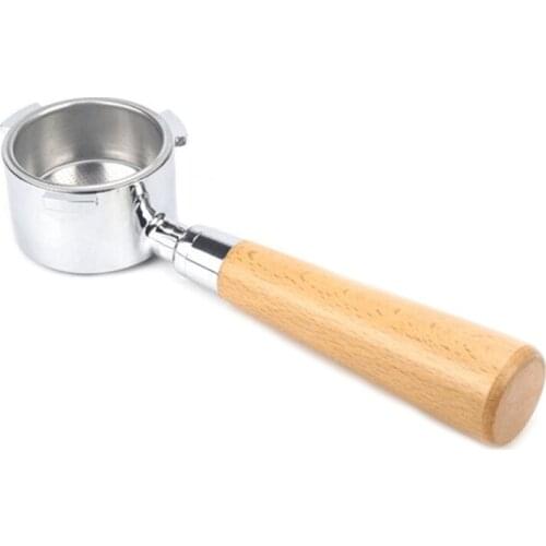 51mm Coffee Machine Filter Holder ECO680 685 Bottomless Portafilter with Wooden Handle Replacement Accessory