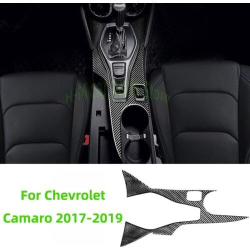 For Chevrolet Camaro 2017-2019 Real Carbon Fiber Inner Gear Shift Frame Cover Auto-interieur Sticker Trim Voor Accessoires