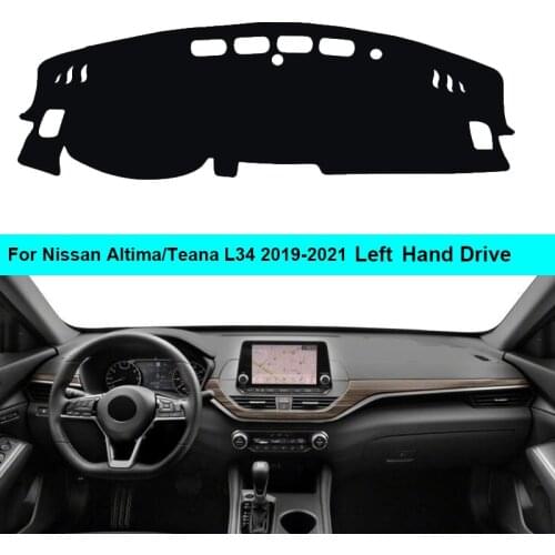 For Nissan Altima Teana L34 2019 2020 2021 LHD RHD 2 Layers Car Dashboard Cover Carpet Cape Rug Pad Carpet Dashmat Sun Shade Pad