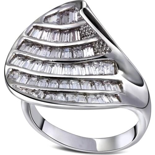 Women Finger Rings Gold-Color Engagement Wedding Rings for Women Setting with Cubic Zirconia CZ Vintage Lady Jewelry Bijoux