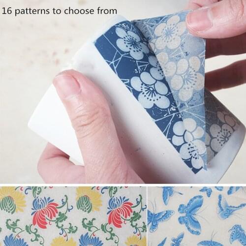 Pottery ceramics clay Transfer paper glaze underglaze flower paper Jingdezhen blue and white porcelain plain applique 54x3