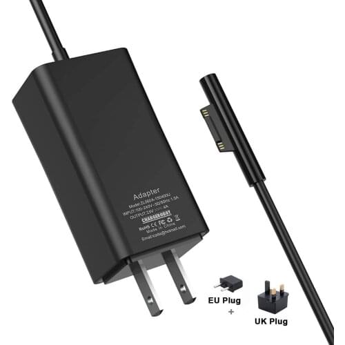 Mini Charger For Microsoft Surface Pro 65W Mini Travel Charger for Surface Pro 3/4/5/6 2017 Tablet Surface Go Surface Laptop