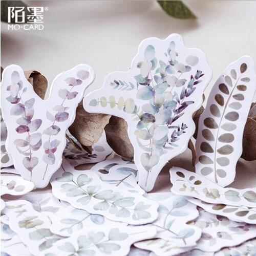 45pcs Boxed Sticker Plant Birthday Gift Reward Student Stationery Decoration Sticker Retro Cute Creative Packaging Handbook