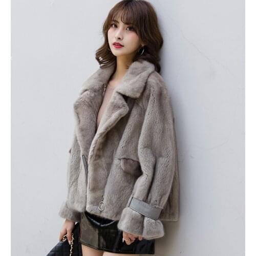 Natural Fur Coat Real Leather Jacket Mink Fur Winter Coat Women Clothes 2020 Korean Elegant Velvet Mink Jacket FM-0002 YY1681