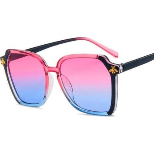 2021 New Style Big Box Irregular Sun Glasses Fashion Small Bee Sunglasses Polygon Glasses Europe And America Sun Glasses