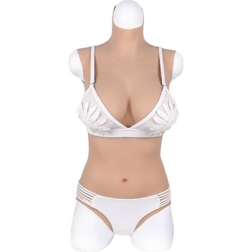 6G Upgrade M-D CUP Triangular Fake Vagina Artificial Boob Realistic Silicone Breast Bodysuit for Crossdresser Shemale Drag Queen
