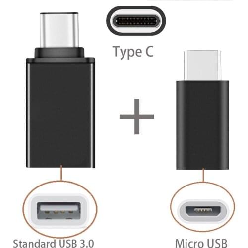2in1 Type C to USB OTG Adaptor Type-C to Micro USB Adapter For Xiaomi mi a1 8 Huawei P20 P30 Pro Samsung S10 Oneplus 7T One Plus