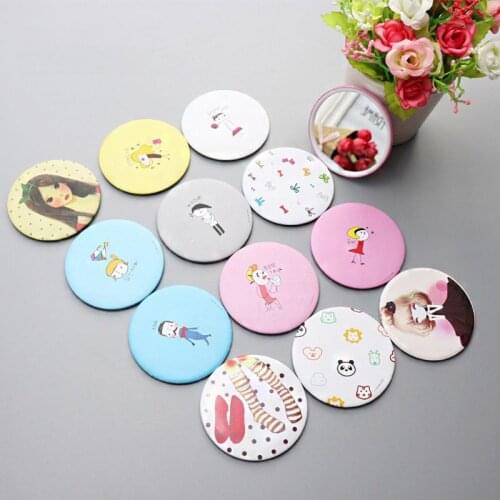 Drop Ship&Wholesale 1Pc Cute Cartoon Mini Portable Circular Hand Mirror Pocket Portable Makeup Tool Oct.23