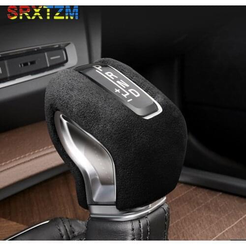 Alcantara Lever Handle Gear Shift Knob Handball Cover For Volvo Xc60 Xc90 S60 V60 S90 V90 2015 2016 2017 2018 2019 2020