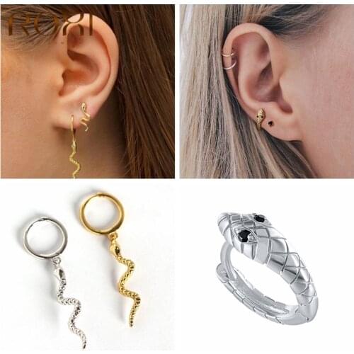 ROXI Vintage Long Serpentine Snakes Hoop Earrings for Women Girls Punk Animal Earrings 100% 925 Sterling Silver Snake Earrings