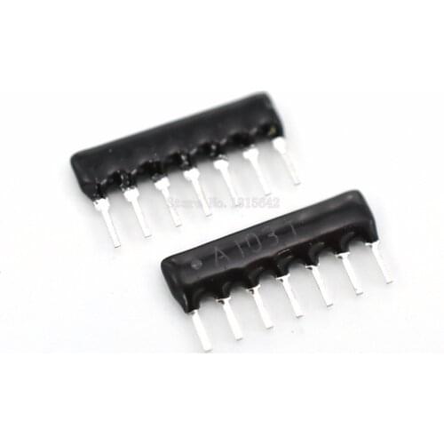 30PCS 7Pin Resistor Network Array 10K ohm A103J 10KR 7 PINS DIP Exclusion Network Resistor array A07-103J