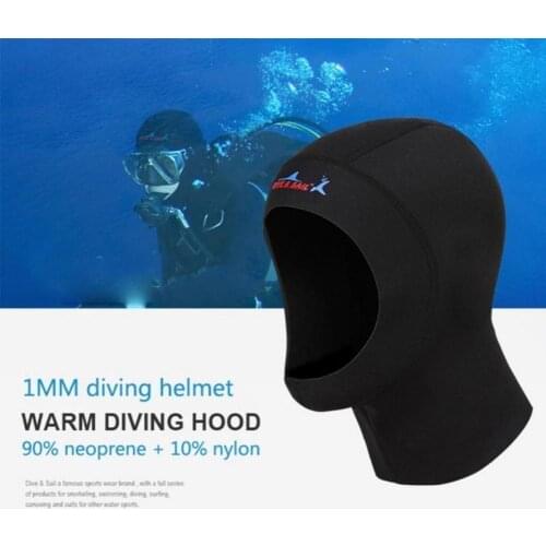 1pcs 1mm Neoprene Diving Hat Professional Fabric Swimming Cap Cover Cold-Proof Wetsuits Winter Head Helmet Swimwear Z3W2