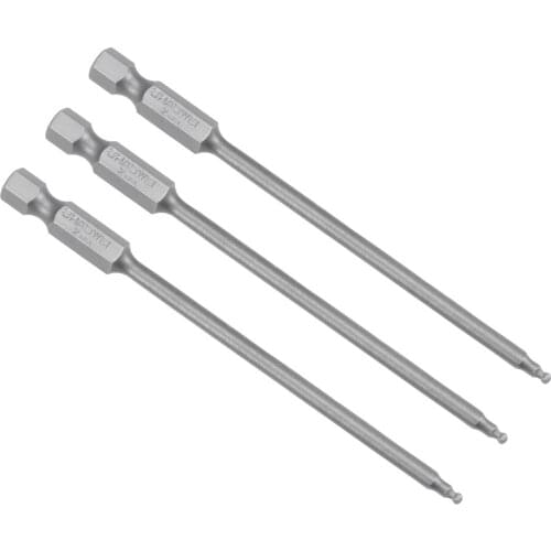 Uxcell 3 Pcs H2 (2mm) Ball End Screwdriver Bits S2 Steel Magnetic 3.9 Inch Long Drill Bit with 1/4 Inch Hex Shank for Drill