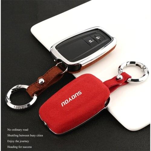 Suede Flip Fur Car Key Case for Toyota CHR C-HR Camry Prius Prado Camry Corolla Prado REIZ Crown RAV4 Corolla Auris Vitz 2018